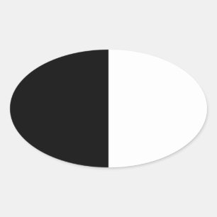 Black And White Middle Customize This Oval Sticker