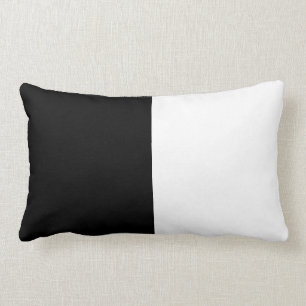 Black And White Middle Half And Half Lumbar Pillow