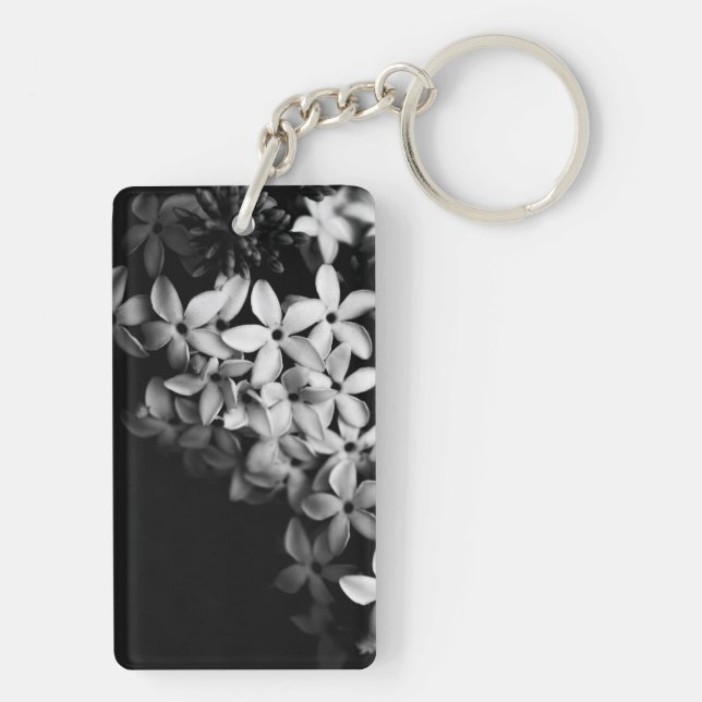 Black and white mini florals keychain (Back)