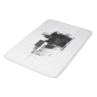 Black and White minimal Abstract Art Nr111 Bath Mat