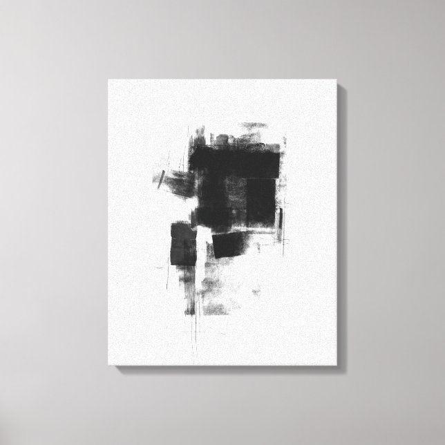 Black and White minimal Abstract Art Nr111 Canvas Print (Front)