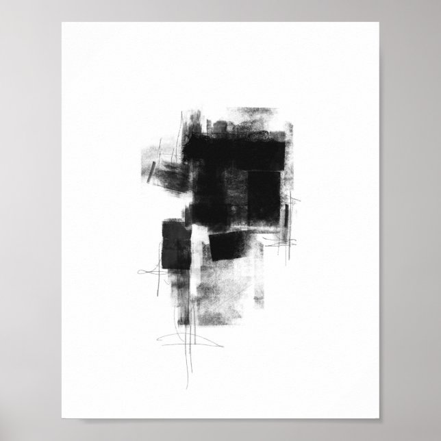 Black and White minimal Abstract Art Nr111 Poster (Front)