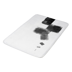 Black and White minimal Abstract Art Nr113 Bath Mat