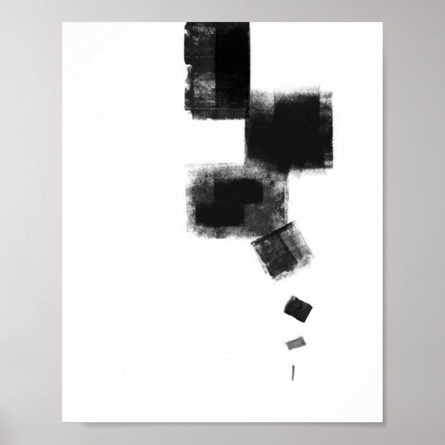 Black and White minimal Abstract Art Nr113 Poster (Front)
