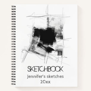 Black and White minimal Abstract Notebook