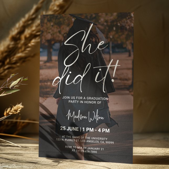 Black and white minimal graduation party invite (Creator Uploaded)