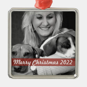 Black and White Minimal Ornament Owner With Pet