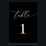 Black and White Minimalist 1 Table Number<br><div class="desc">Beautiful,  elegant,  modern and minimalist,  table number card. Fully customizable. **PLEASE NOTE: To order,  simply adjust your table number and add each number to your cart separately. Then check out once you are finished.</div>