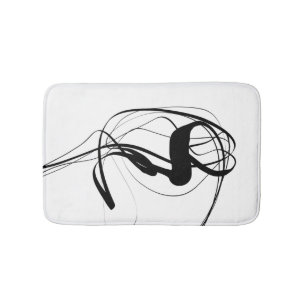 Black and White minimalist Abstract Art Bath Mat