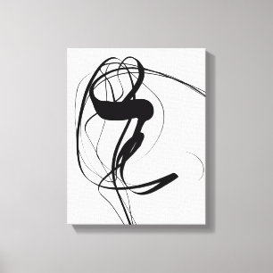 Black and White minimalist Abstract Art Canvas Print