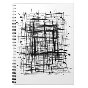 Black and White Minimalist Abstract Art Notebook