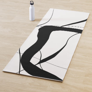Black and White Minimalist Abstract Art Yoga Mat
