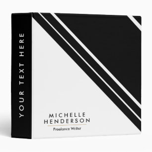 Black and White Minimalist Binder