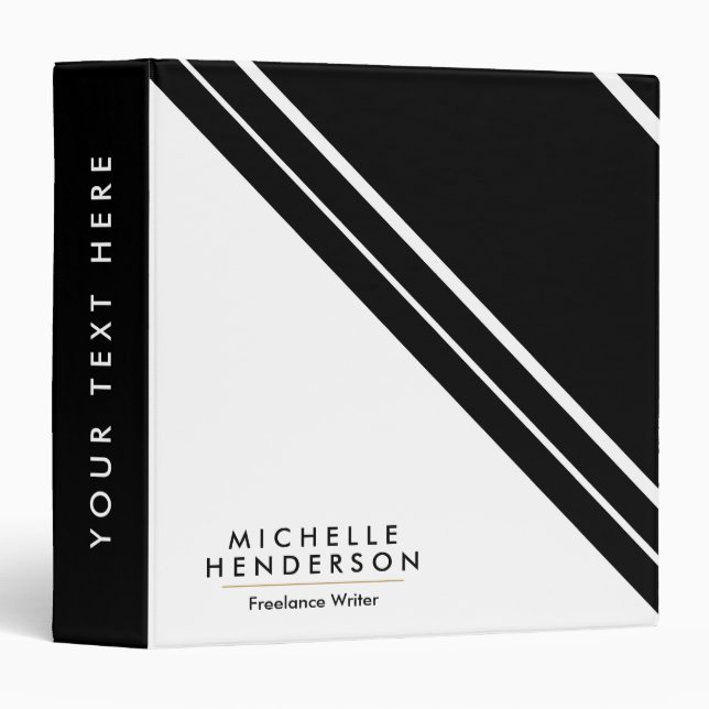 Black and White Minimalist Binder (Front/Spine)