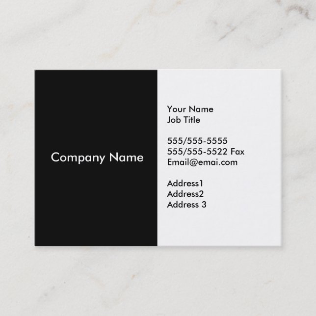 Black and White Minimalist Business Card   (Front)