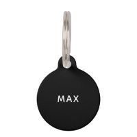 Black and white minimalist custom name dog tag