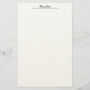 Black and white minimalist custom name stationery