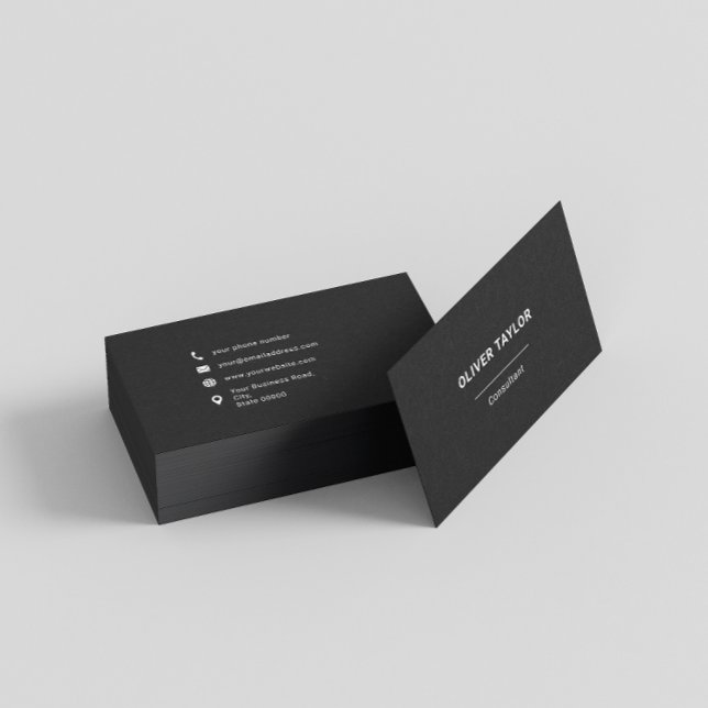 Black And White Minimalist Custom Name Typography Business Card (Creator Uploaded)