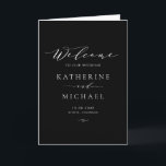 Black and White Minimalist Dainty Script Wedding Program<br><div class="desc">Share details of your wedding with this customizable wedding program booklet. These customizable folded programs feature whimsical script and minimalist typography. These black and white wedding programs are perfect for any wedding theme. Matching items are available.</div>