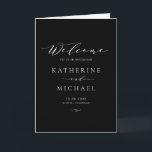 Black and White Minimalist Dainty Script Wedding Program<br><div class="desc">Share details of your wedding with this customizable wedding program booklet. These customizable folded programs feature whimsical script and minimalist typography. These black and white wedding programs are perfect for any wedding theme. Matching items are available.</div>