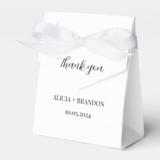 Black and White Minimalist Elegant Modern Wedding Favor Box