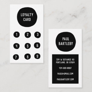Black and White Minimalist Handmade Spots Loyalty Card