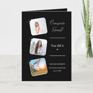 Black and White Minimalist Modern Graduation Card