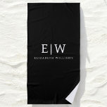 Black and White Minimalist Modern Monogram Beach Towel<br><div class="desc">Introducing our Black and White Minimalist Modern Monogram Collection: Embrace simplicity and sophistication with our minimalist designs, curated to elevate your style effortlessly. Crafted with a keen eye for modern aesthetics, this collection features sleek black and white designs accentuated by personalized monograms. From chic stationery to versatile accessories, our collection...</div>