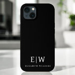 Black and White Minimalist Modern Monogram iPhone 13 Case<br><div class="desc">Introducing our Black and White Minimalist Modern Monogram Collection: Embrace simplicity and sophistication with our minimalist designs, curated to elevate your style effortlessly. Crafted with a keen eye for modern aesthetics, this collection features sleek black and white designs accentuated by personalized monograms. From chic stationery to versatile accessories, our collection...</div>