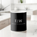 Black and White Minimalist Modern Monogram Coffee Mug<br><div class="desc">Introducing our Black and White Minimalist Modern Monogram Collection: Embrace simplicity and sophistication with our minimalist designs, curated to elevate your style effortlessly. Crafted with a keen eye for modern aesthetics, this collection features sleek black and white designs accentuated by personalized monograms. From chic stationery to versatile accessories, our collection...</div>