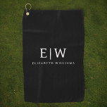 Black and White Minimalist Modern Monogram Golf Towel<br><div class="desc">Introducing our Black and White Minimalist Modern Monogram Collection: Embrace simplicity and sophistication with our minimalist designs, curated to elevate your style effortlessly. Crafted with a keen eye for modern aesthetics, this collection features sleek black and white designs accentuated by personalized monograms. From chic stationery to versatile accessories, our collection...</div>