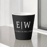 Black and White Minimalist Modern Monogram Latte Mug<br><div class="desc">Introducing our Black and White Minimalist Modern Monogram Collection: Embrace simplicity and sophistication with our minimalist designs, curated to elevate your style effortlessly. Crafted with a keen eye for modern aesthetics, this collection features sleek black and white designs accentuated by personalized monograms. From chic stationery to versatile accessories, our collection...</div>