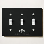 Black and White Minimalist Modern Monogram Light Switch Cover<br><div class="desc">Introducing our Black and White Minimalist Modern Monogram Collection: Embrace simplicity and sophistication with our minimalist designs, curated to elevate your style effortlessly. Crafted with a keen eye for modern aesthetics, this collection features sleek black and white designs accentuated by personalized monograms. From chic stationery to versatile accessories, our collection...</div>