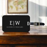 Black and White Minimalist Modern Monogram Luggage Tag<br><div class="desc">Introducing our Black and White Minimalist Modern Monogram Collection: Embrace simplicity and sophistication with our minimalist designs, curated to elevate your style effortlessly. Crafted with a keen eye for modern aesthetics, this collection features sleek black and white designs accentuated by personalized monograms. From chic stationery to versatile accessories, our collection...</div>