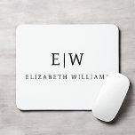 Black and White Minimalist Modern Monogram Mouse Pad<br><div class="desc">Introducing our Black and White Minimalist Modern Monogram Collection: Embrace simplicity and sophistication with our minimalist designs, curated to elevate your style effortlessly. Crafted with a keen eye for modern aesthetics, this collection features sleek black and white designs accentuated by personalized monograms. From chic stationery to versatile accessories, our collection...</div>