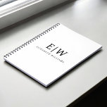 Black and White Minimalist Modern Monogram Notebook<br><div class="desc">Introducing our Black and White Minimalist Modern Monogram Collection: Embrace simplicity and sophistication with our minimalist designs, curated to elevate your style effortlessly. Crafted with a keen eye for modern aesthetics, this collection features sleek black and white designs accentuated by personalized monograms. From chic stationery to versatile accessories, our collection...</div>