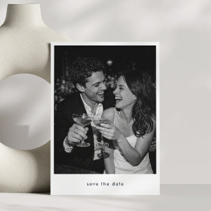 Black and White Minimalist Modern Photo Wedding Save The Date