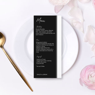 Black and white minimalist modern script menu