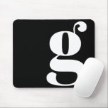 Black and White Minimalist Monogram Mouse Pad<br><div class="desc">Black and White Minimalist Monogram</div>