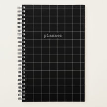 Black and white minimalist planner journal