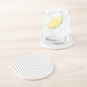Black and White Minimalist Polka Dots g1 Coaster