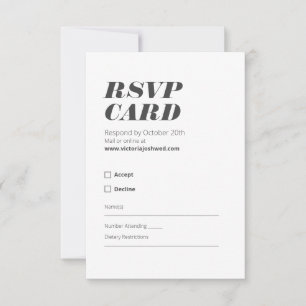 Black and White Minimalist RSVP Card