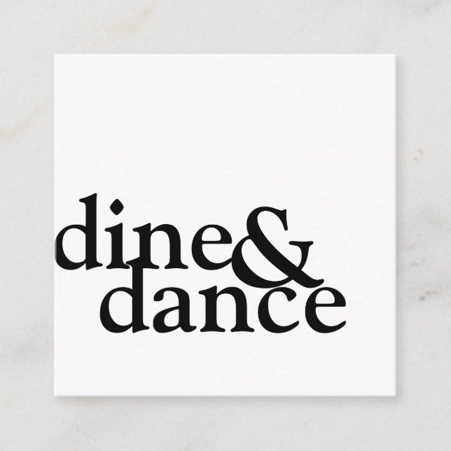 black and white minimalist simple reception enclosure card (Front)