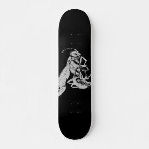 Black and White minimalist Style Insects Bugs Bees Skateboard