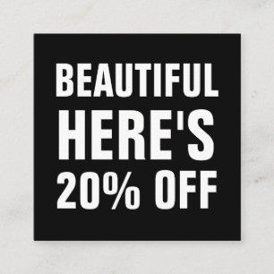 Black and white minimalist trendy simple discount card
