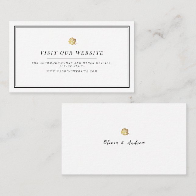 Black and white minimalist website Insert card (Front/Back)