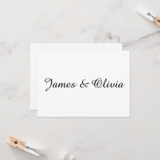 Black and White Minimalist Wedding Details Invitation
