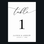Black and White Minimalist Wedding | Event Custom  Table Number<br><div class="desc">(**PLEASE NOTE: To order,  simply adjust your table number (and name/date) and add each number to your cart separately. Then check out once you are finished.) Beautiful,  elegant,  modern and minimalist,  table number card. Fully customizable with your names (or Event Name) and Date.</div>