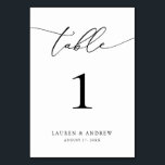 Black and White Minimalist Wedding | Event Custom  Table Number<br><div class="desc">(**PLEASE NOTE: To order,  simply adjust your table number (and name/date) and add each number to your cart separately. Then check out once you are finished.) Beautiful,  elegant,  modern and minimalist,  table number card. Fully customizable with your names (or Event Name) and Date.</div>