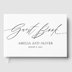 Black and White Minimalist Wedding Guest Book